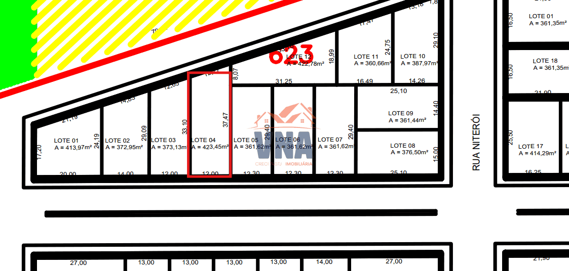 TERRENO A VENDA PROXIMO DO CENTRO - PINHALZINHO SC