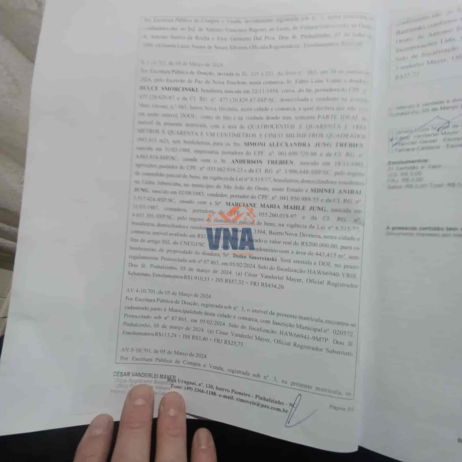 Terreno para empreendimento no centro de Pinhalzinho SC