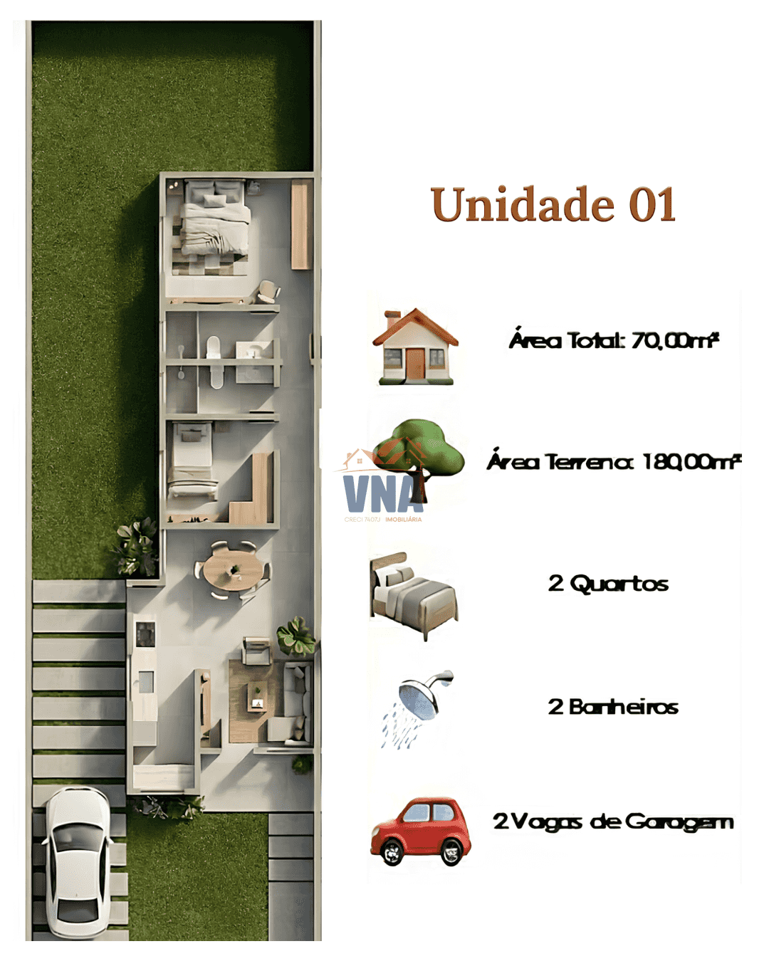 Casas Geminadas Paris Residence, no Loteamento La Pace, Bairro Pioneiro, Pinhalzinho/SC.