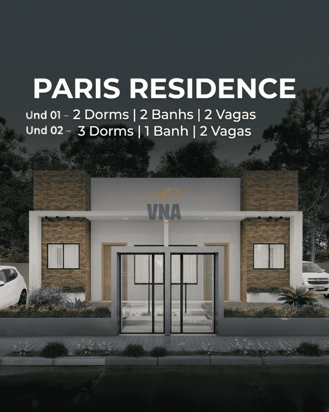 Casas Geminadas Paris Residence, no Loteamento La Pace, Bairro Pioneiro, Pinhalzinho/SC.